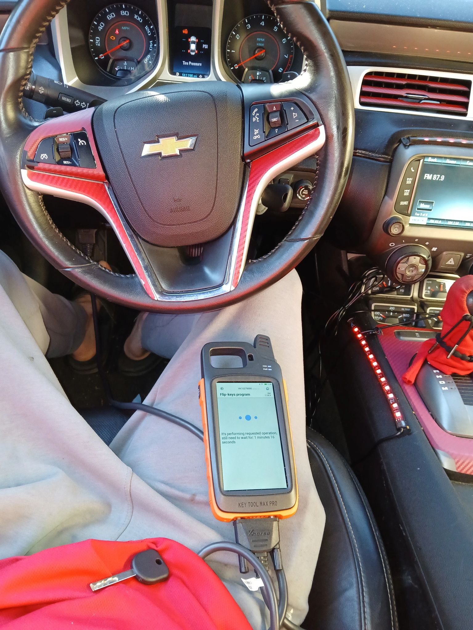 Programming a key for a Chevrolet vehicle with a key-programming tool